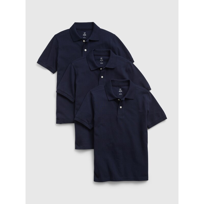 GAP Dětská polo trička uniform organic, 3ks - Kluci