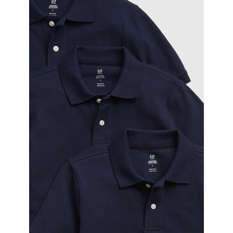 GAP Dětská polo trička uniform organic, 3ks - Kluci