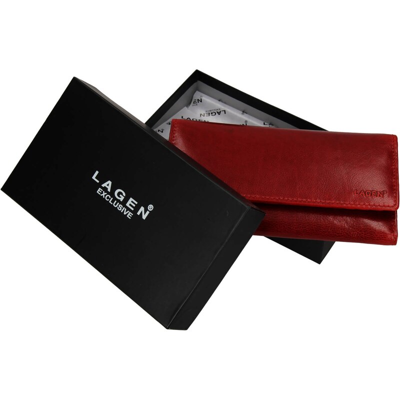 Dámská kožená peněženka Lagen Ebony - červená
