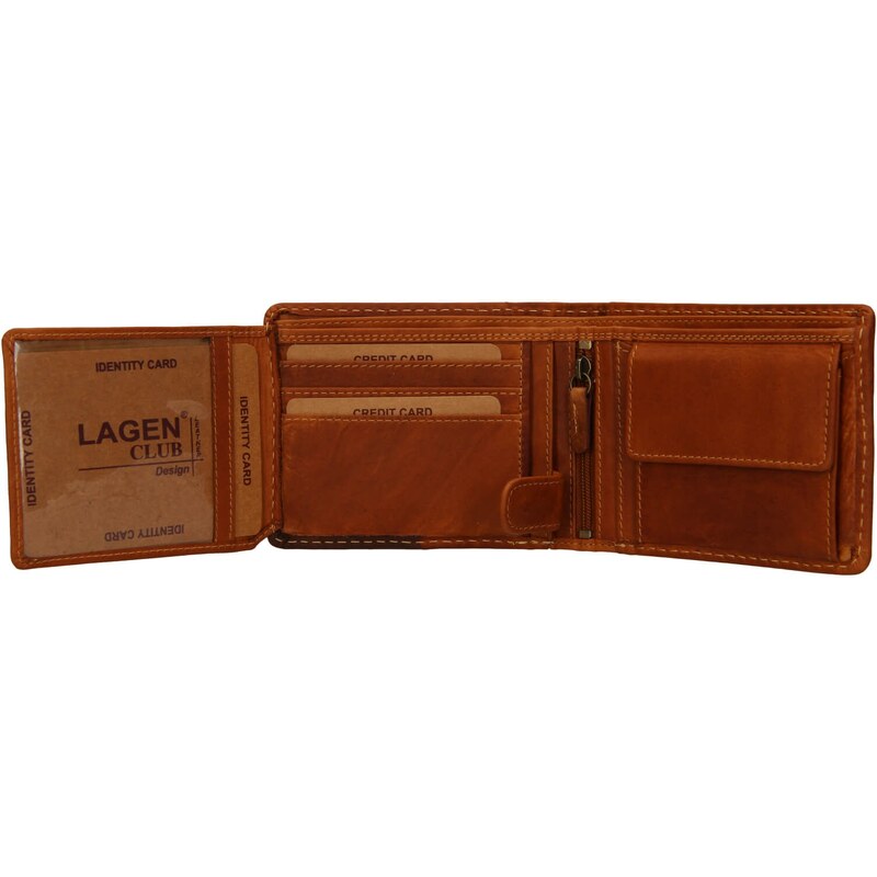 Pánská kožená peněženka Lagen Baltesar - hnědá