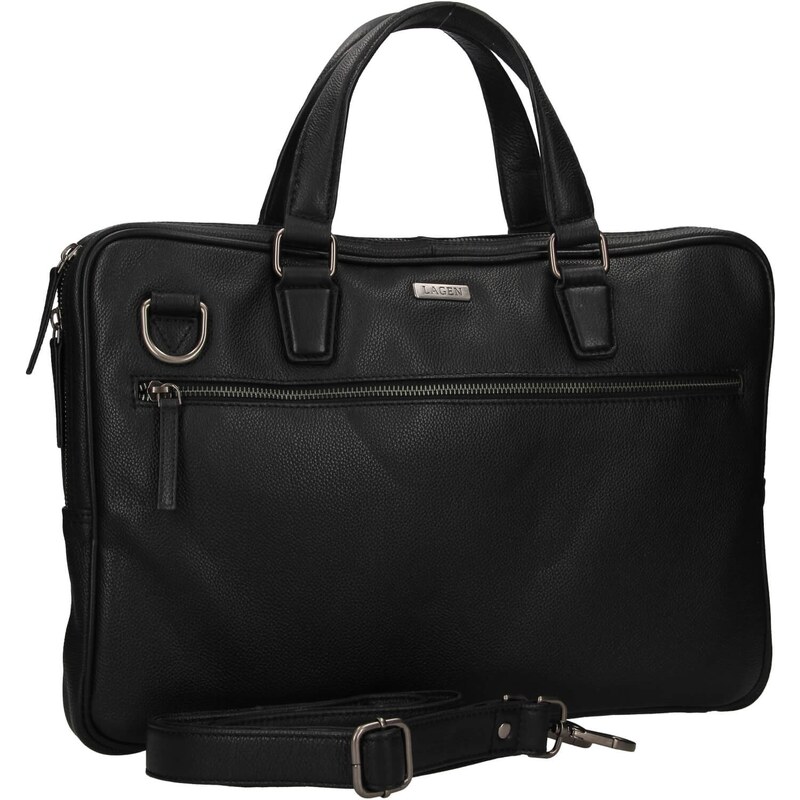Pánská kožená business taška Lagen Daniel - černá