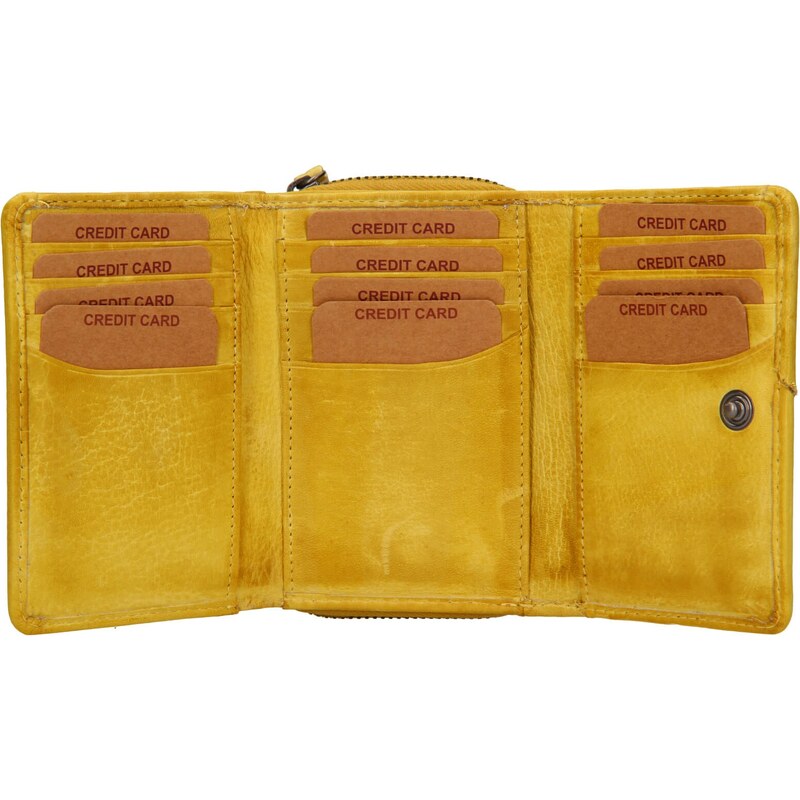 Dámská kožená peněženka Lagen Norra - žlutá