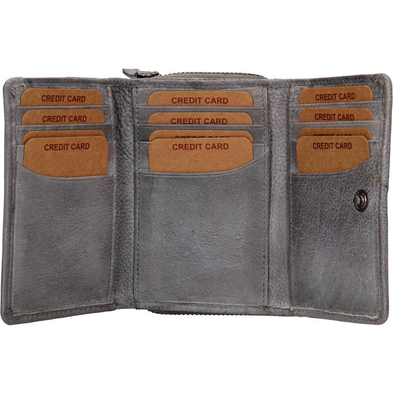 Dámská kožená peněženka Lagen Norra - šedá