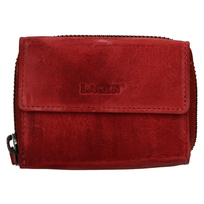 Dámská kožená peněženka Lagen Carmen - červená