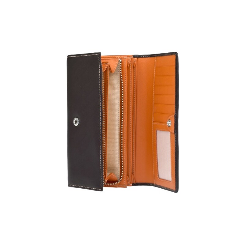 Dámská kožená peněženka Lagen Jiřina - hnědo-oranžová