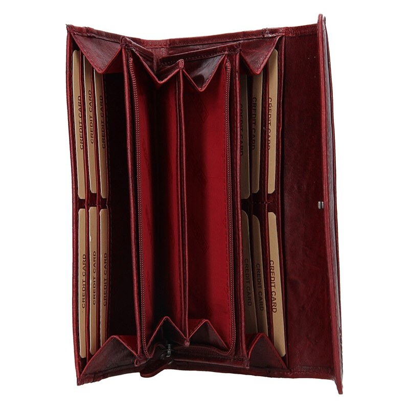 Dámská kožená peněženka Lagen Bella - tmavě červená