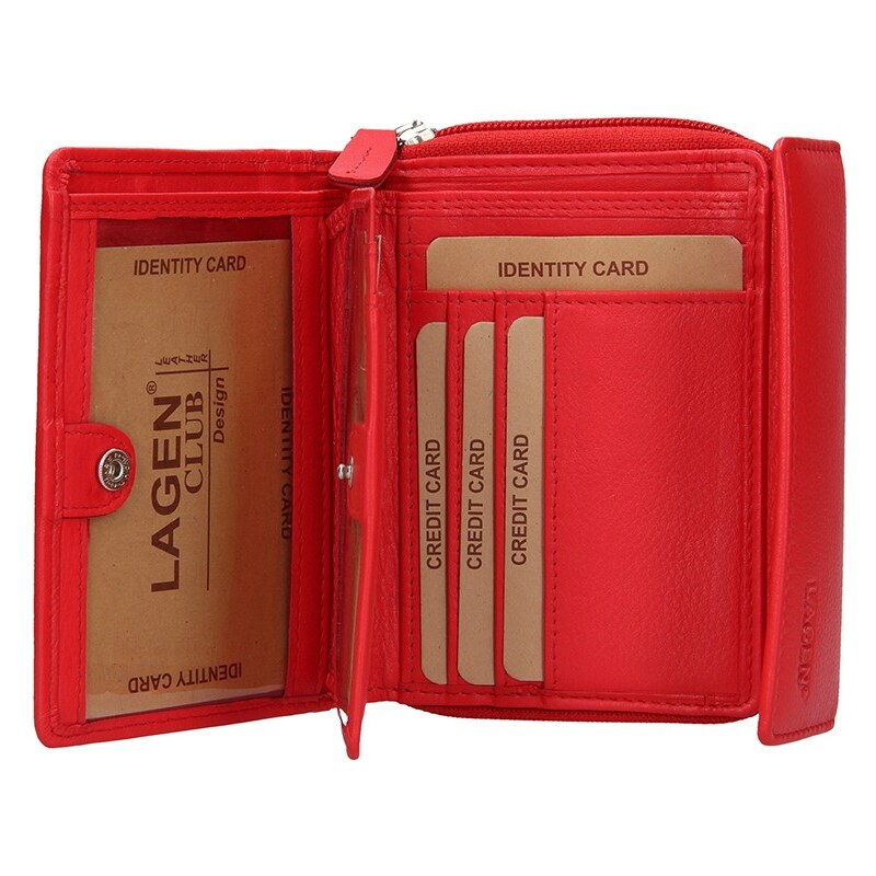 Dámská kožená peněženka Lagen Miriam - červená