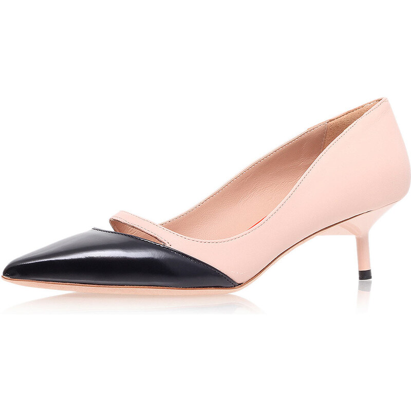 Topshop **Low Heel Leather Court Shoes by Kurt Geiger