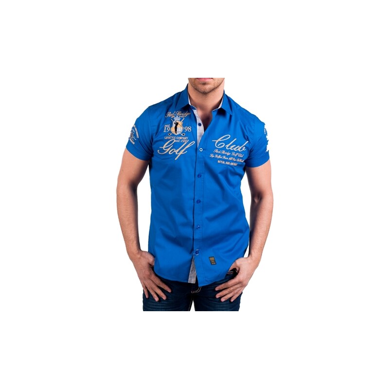 Pánská košile REDBRIDGE - modrá slim fit R-41604-BL