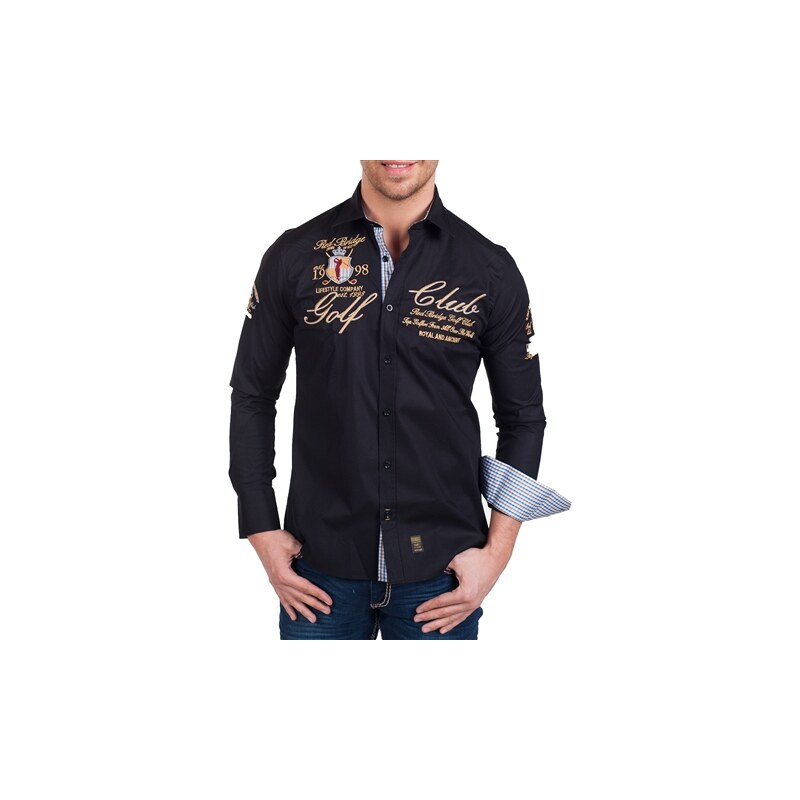 Pánská černá slim-fit košile REDBRIDGE R41609-B