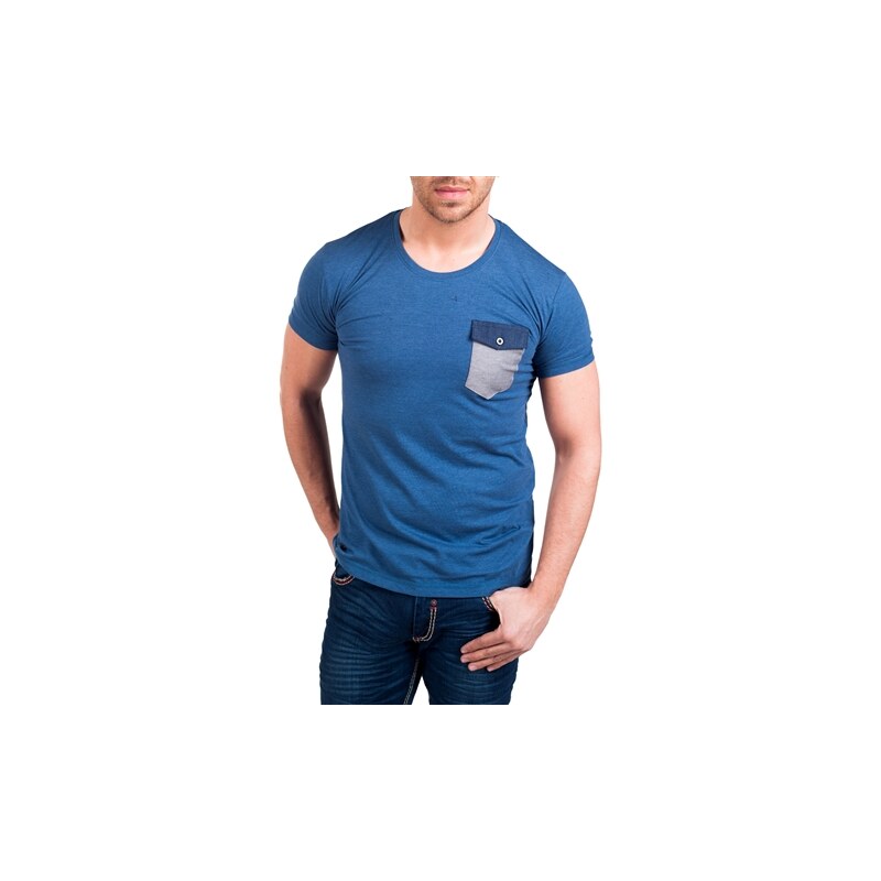 Pánské modré tričko REROCK s kapsičkou