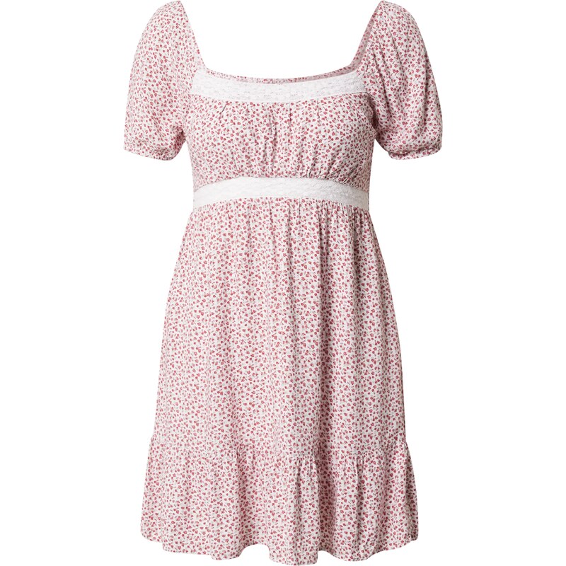 HOLLISTER Šaty trávově zelená / červená / bílá