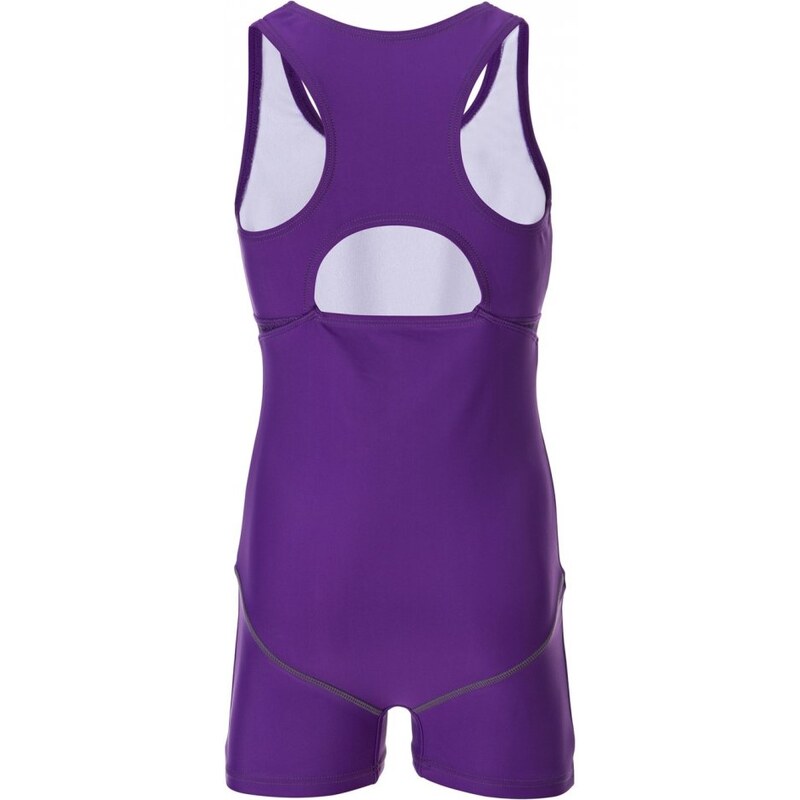 Slazenger Boyleg Swimsuit Junior Girls Purple