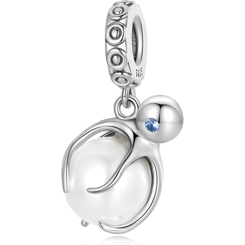 Royal Fashion stříbrný přívěsek Chobotnice s jemnou perlou BSC613