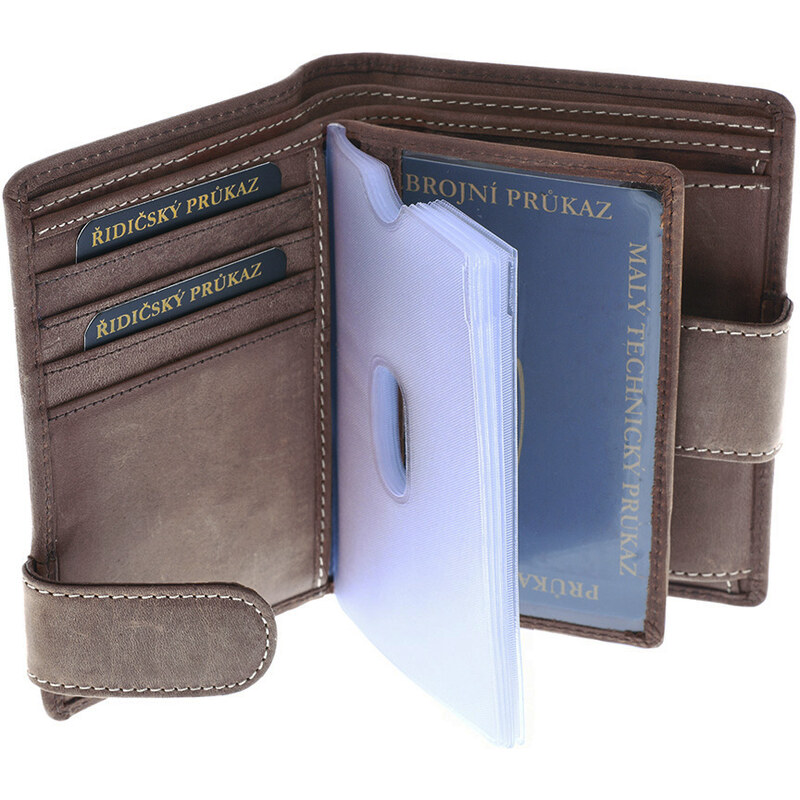 Pánská kožená peněženka Nivasaža N25-HNT-BR hnědá