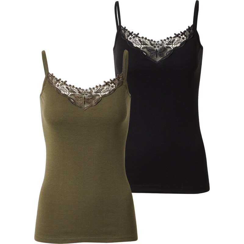 ONLY Top ONLKira olivová / černá 113402929