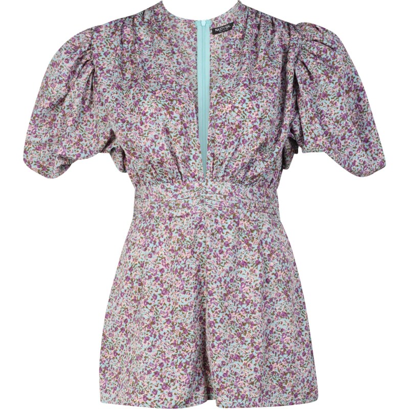 Nasty Gal Petite Overal tyrkysová / šedá / fialová 109494474