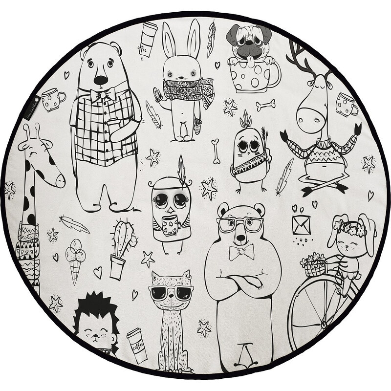 Butter Kings KOBEREC - OMALOVÁNKY - Happy Friends - 130x130 (průměr) kruh cm