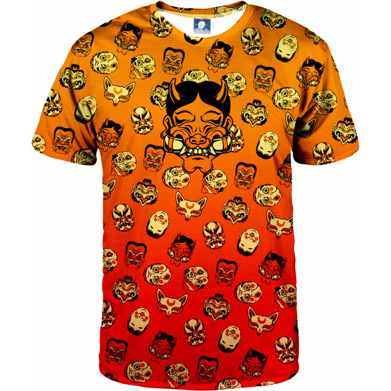 Aloha From Deer Kabuki Mask Burning T-Shirt TSH AFD924 Orange