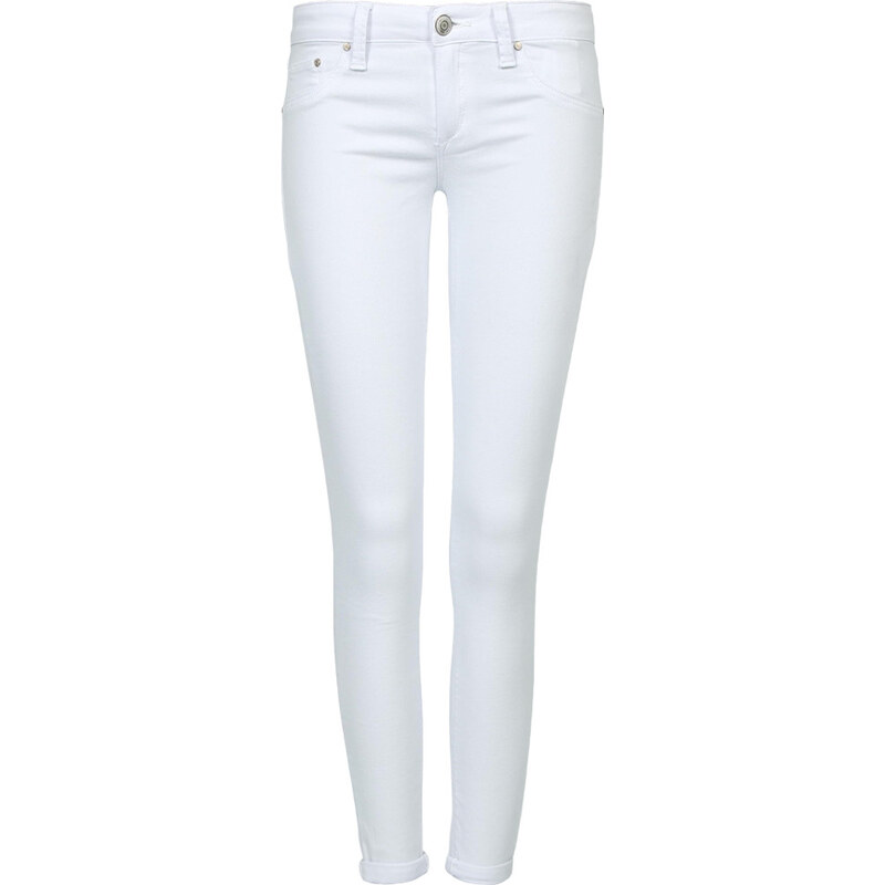 Tally Weijl White Low Rise Cropped Skinny Trousers