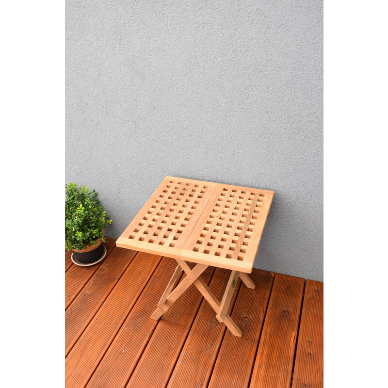 Teakový skládací stolek hranatý 50 x 50 cm