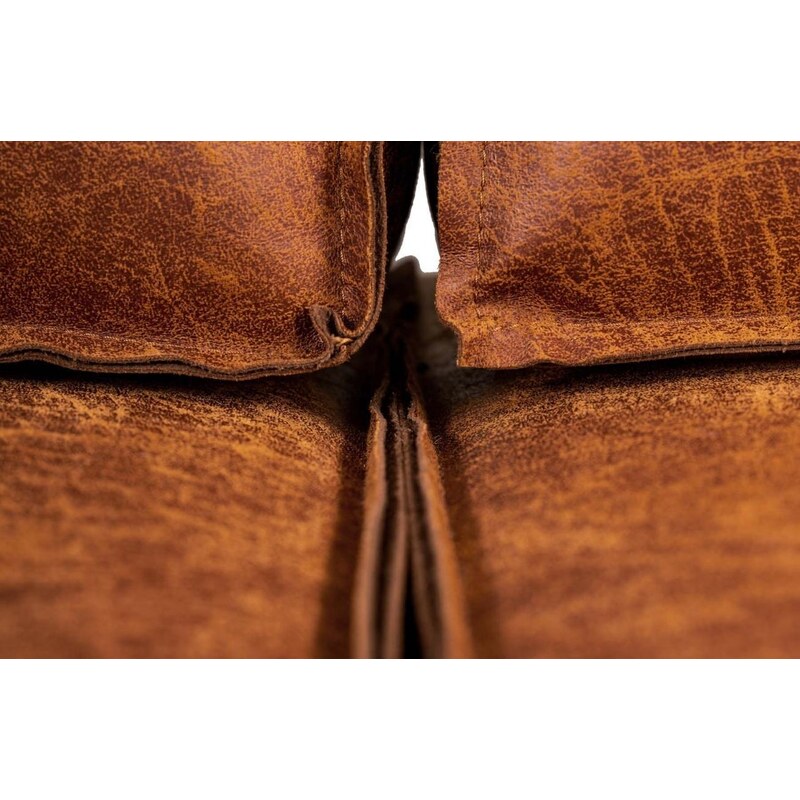 Koňakově hnědá koženková dvoumístná pohovka MESONICA NEELO 152 cm