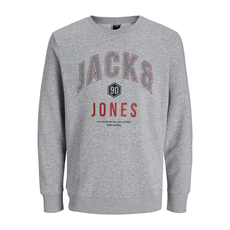 JACK & JONES Mikina Thomas šedá / červená