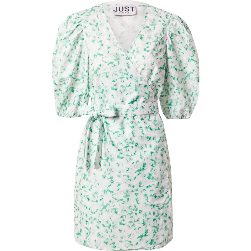 JUST FEMALE Šaty zelená / bílá 109590273
