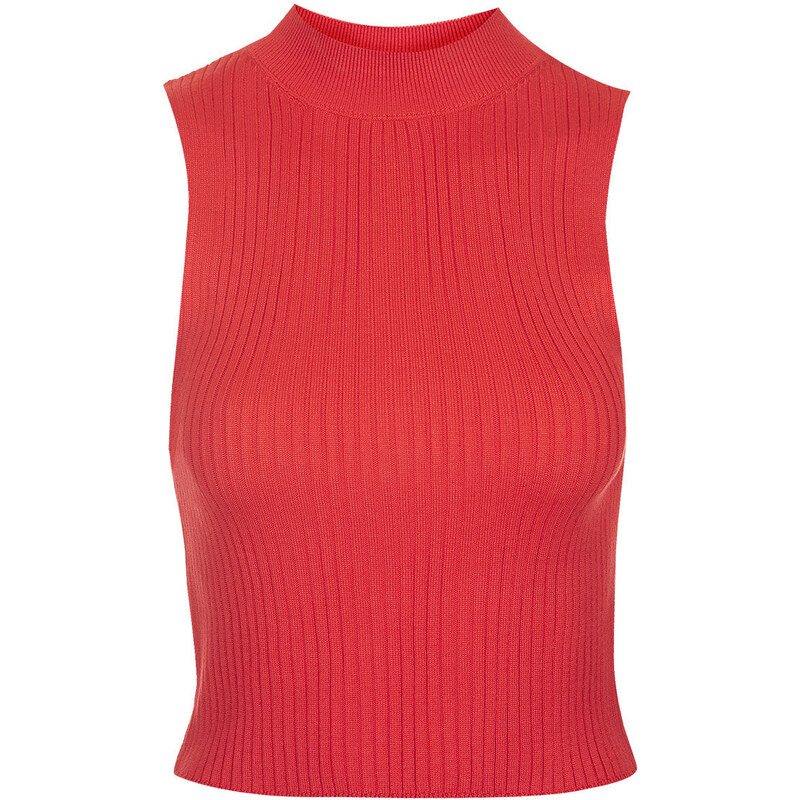 Topshop '90s Knitted Ribbed Crop Top