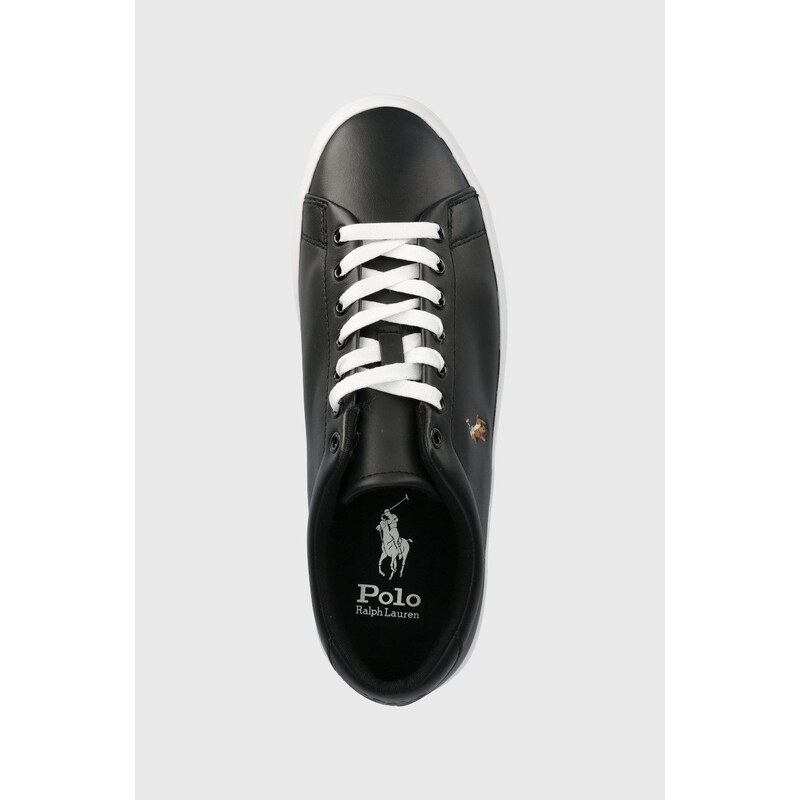 Kožené sneakers boty Polo Ralph Lauren Longwood černá barva