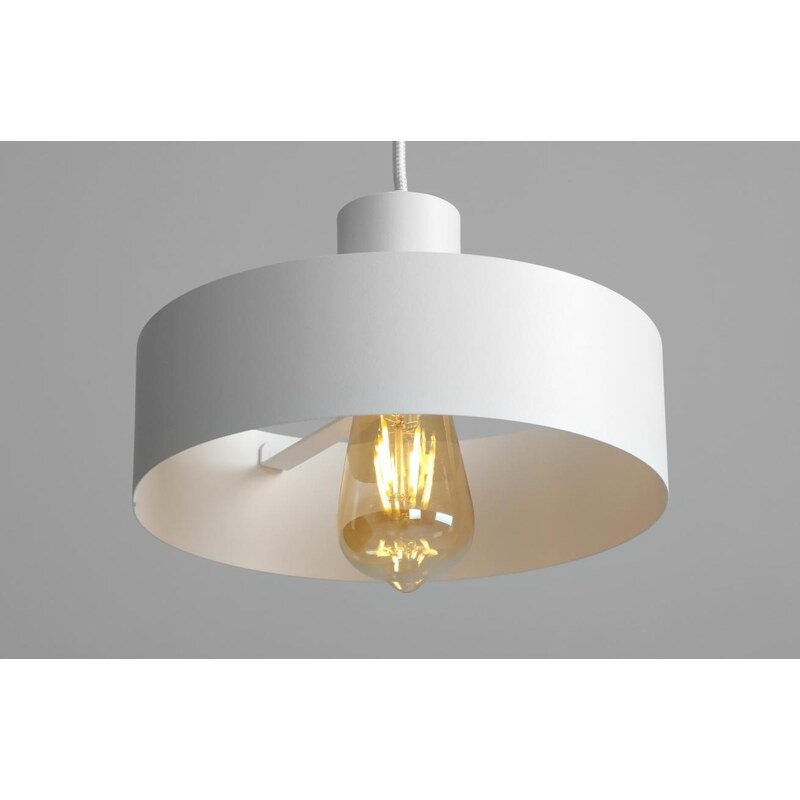 Nordic Design Bílé kovové závěsné světlo Mayen 25 cm