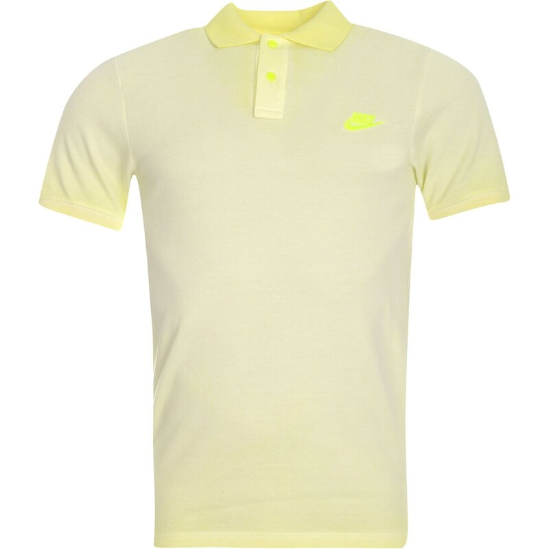 Nike Striped Jersey Polo Shirt Mens Volt L