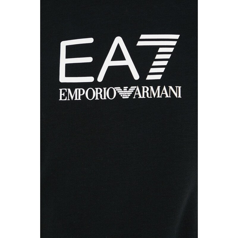 Mikina EA7 Emporio Armani dámská, černá barva, hladká