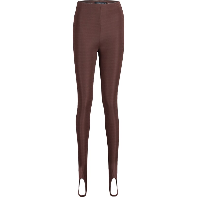 Trendyol Brown Heel Snap-On Shiny Knitted Leggings