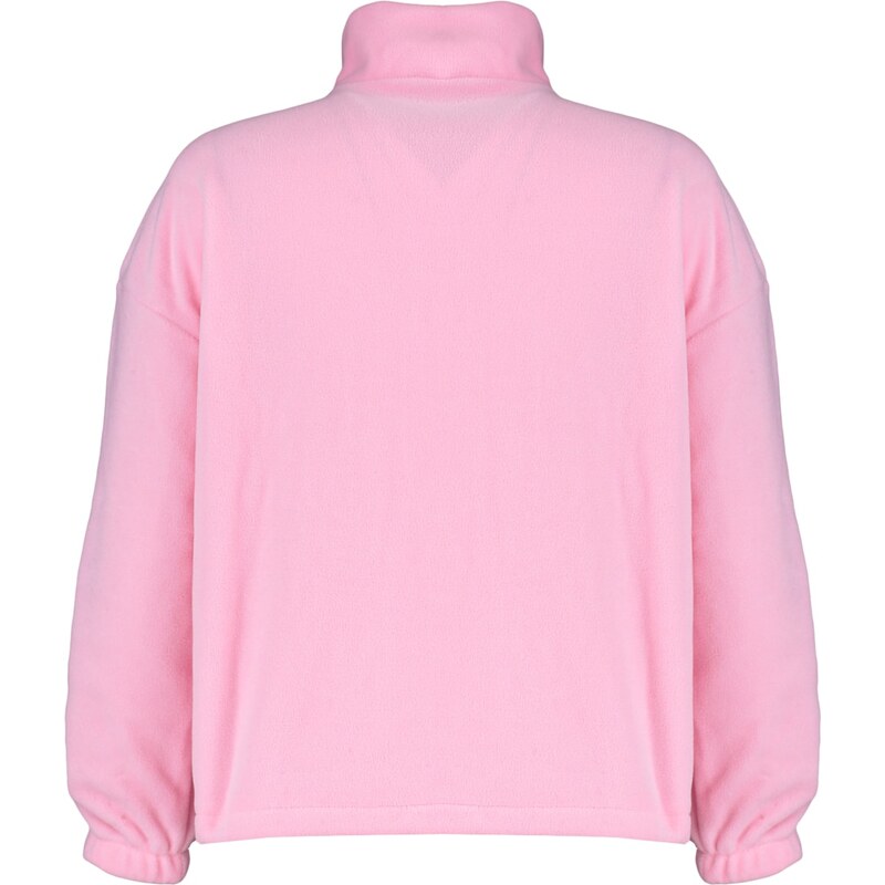 Trendyol Light Pink Zipper Detailed Fleece Knitted Sweatshirt