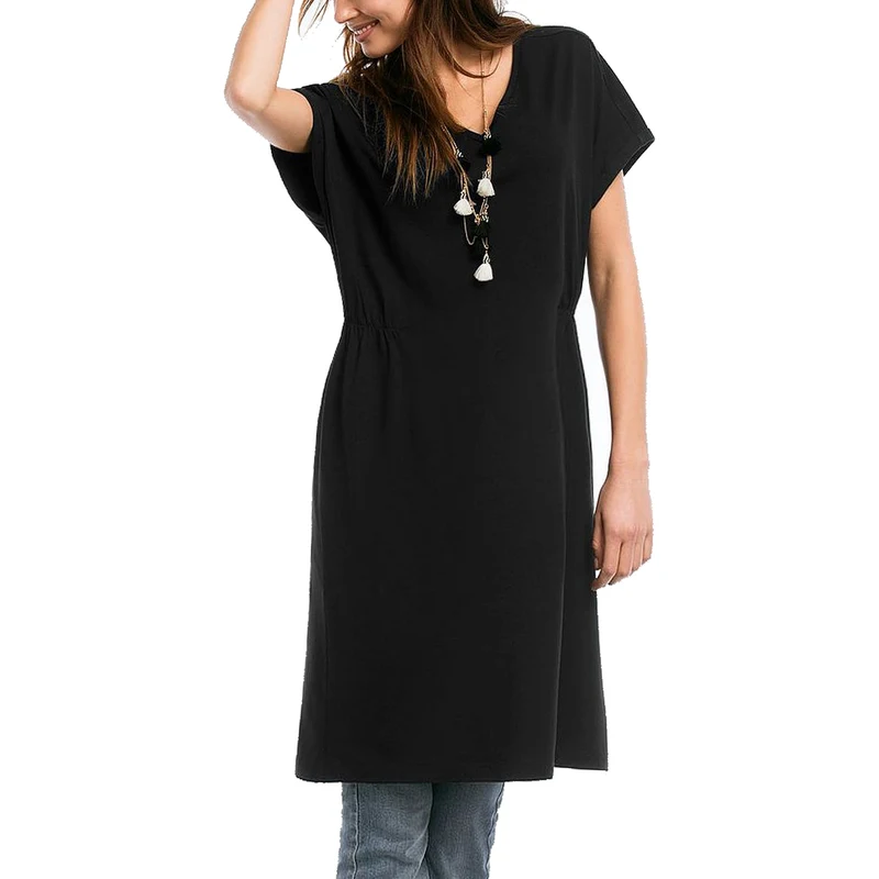 Černé bavlněné letní trikové šaty velikost 42, A1600 - GLAMI.cz