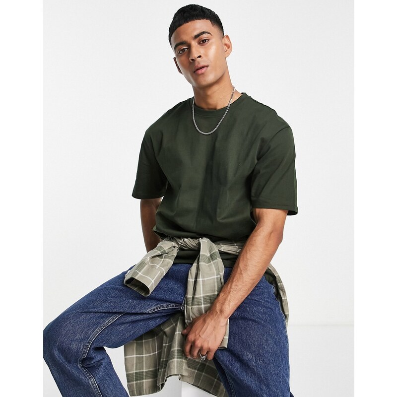 Only & Sons relaxed fit t-shirt in khaki-Green