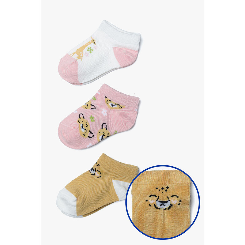 5.10.15. Dívčí krátké ponožky Safari - 3 páry v balení