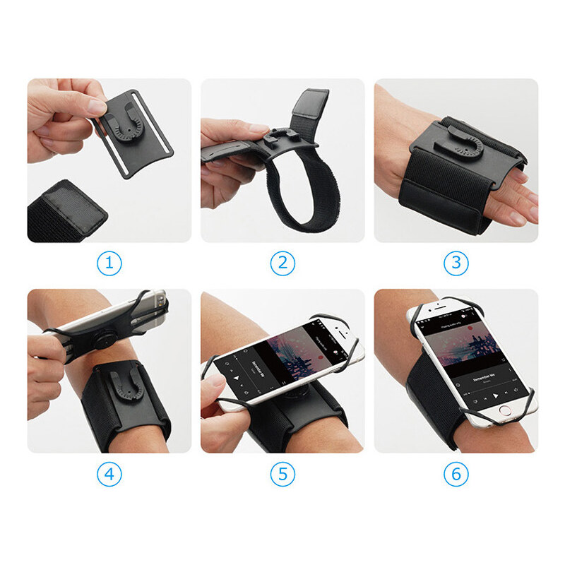 YKZ HB01 držák na telefon na ruku, otočný, vyndavací, černá