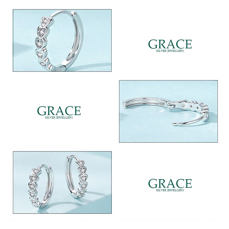 GRACE Silver Jewellery Stříbrné náušnice se zirkony Elsa, stříbro 925/1000