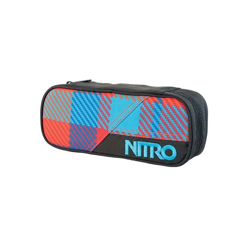 penál NITRO - Pencil Case Plaid Red-Blue (017)
