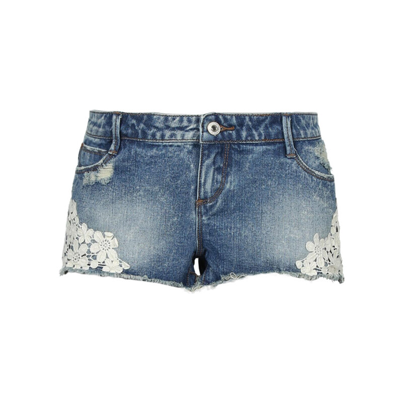 Tally Weijl Blue Denim Shorts with Lace Trim