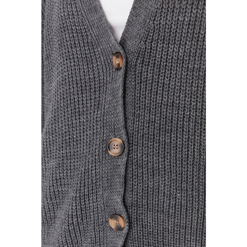 Trendyol Anthracite Button Detailed Knitwear Cardigan