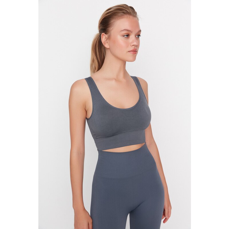 Trendyol Smoky Seamless/Seamless Support/Shaping Knitted Sports Bra