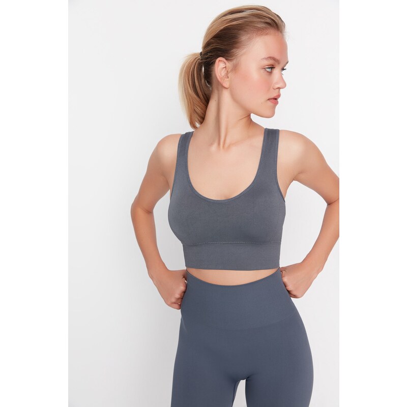 Trendyol Smoky Seamless/Seamless Support/Shaping Knitted Sports Bra