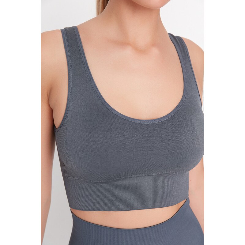 Trendyol Smoky Seamless/Seamless Support/Shaping Knitted Sports Bra