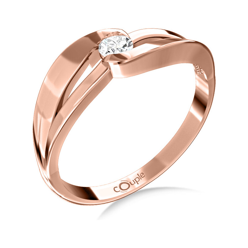 Couple Zlatý dámský prsten Rosa 6660237 Velikost prstenu: 51