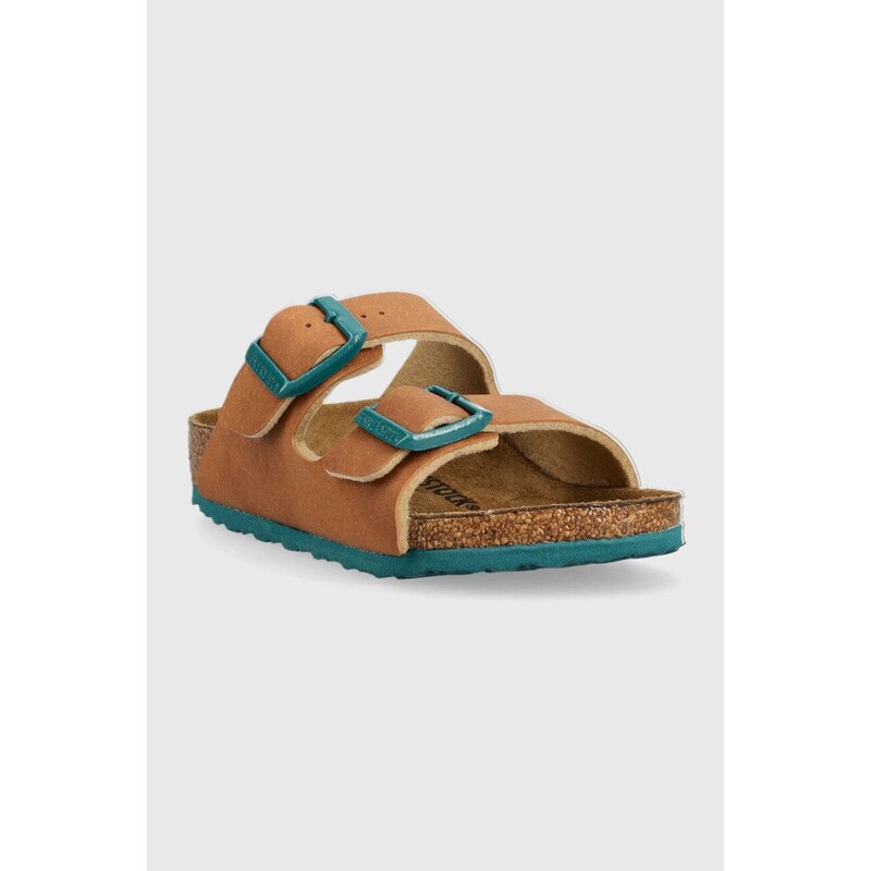 Dětské pantofle Birkenstock hnědá barva