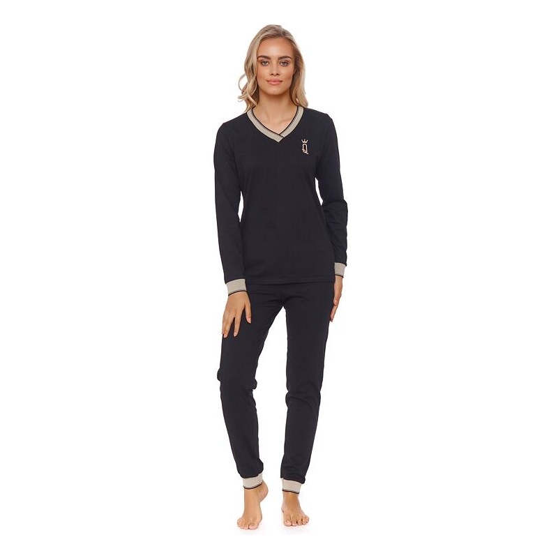 DN Nightwear Dámské pyžamo Queen Crown černé