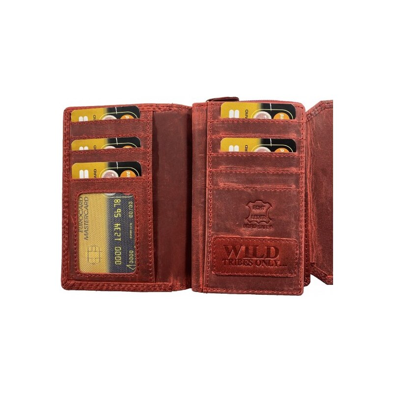 Roberto Dámská kožená peněženka s motivem červená 2819